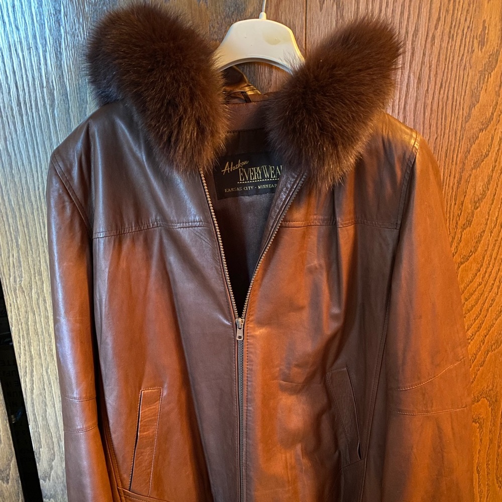Fur leather jacket